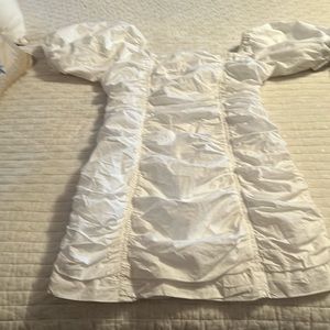 Urban outfitters white cotton dress zip up back size 4